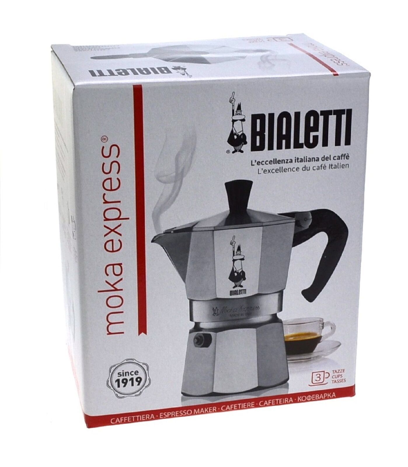 Cafetière Bialetti Moka Express Black 3 cups (3 tasses) - Coffee