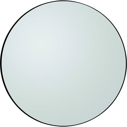 Round Glass Wall Mirror Black Metal Frame 