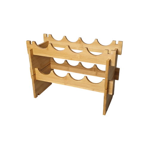 Bamboo Wine Rack Stackable 8 Bottles