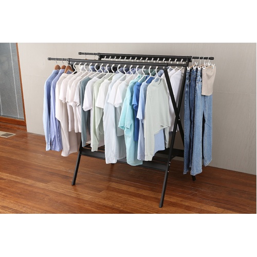 Clothes Airer Extra Large Hanger Black 30 Hangers