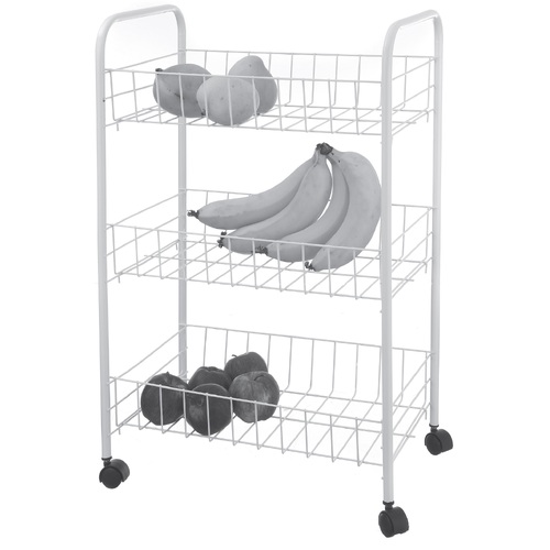 Trolley 3 Tier White Pantry Storage 