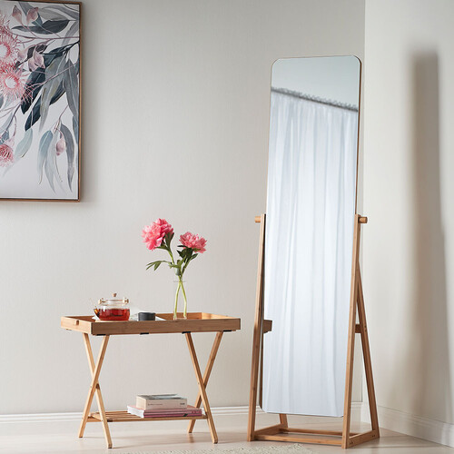 Mirror Bamboo Freestanding Full Length Frameless 